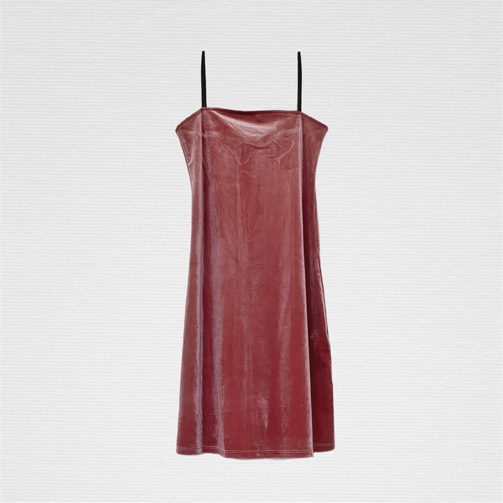Forever 21 Dusty Rose Velvet Minidress w/ Adjustable Straps